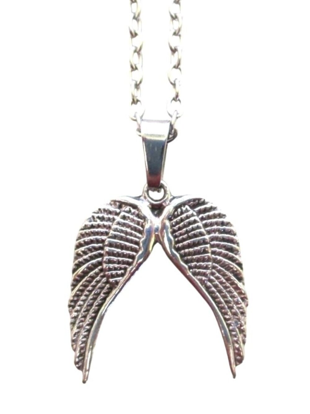 New Angel Wings Pendant Necklace On 20" Stainless Chain Unisex Angelic Jewelry G